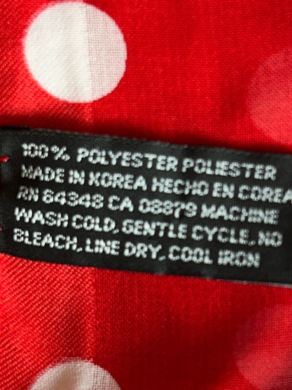 Red and White Polka Dot Scarf Korean 13“ x 57“ - Picture 8 of 9